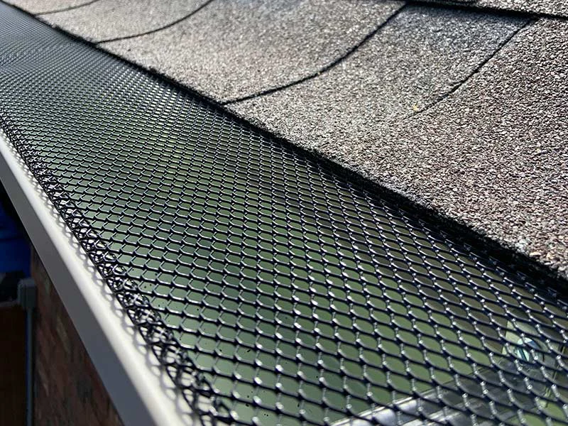 closeup of gutter leaf guard golena mo